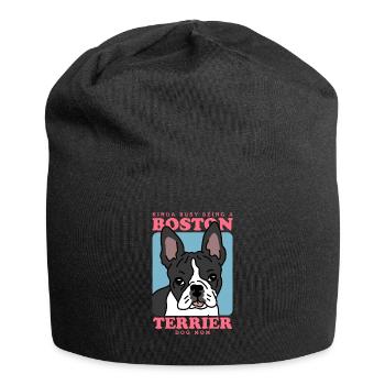 Boston Terrier Mom Hunde Hundebesitzerin Geschenk - Jersey-Beanie - Schwarz - Vorne