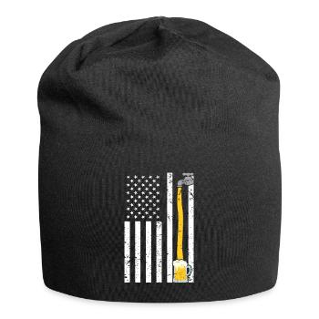 Craft Beer Brewery IPA Drinking American Flag USA - Jersey-Beanie - Schwarz - Vorne