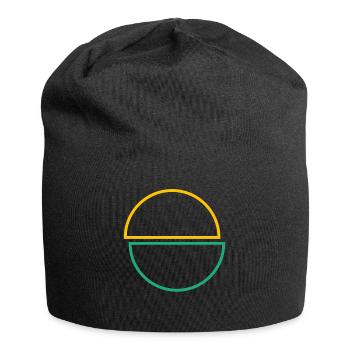 Halbe Kreise Gelbes Und Grünes Design - Jersey-Beanie - Schwarz - Vorne