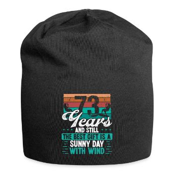 73 Year Old Kitesurfer Kiteboarding 73 Birthday - Jersey-Beanie - Schwarz - Vorne