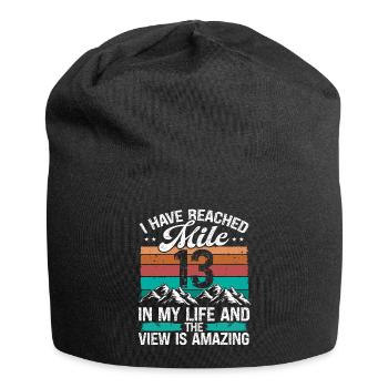 13 Year Old Hiker Mountains Hiking 13 Birthday - Jersey-Beanie - Schwarz - Vorne