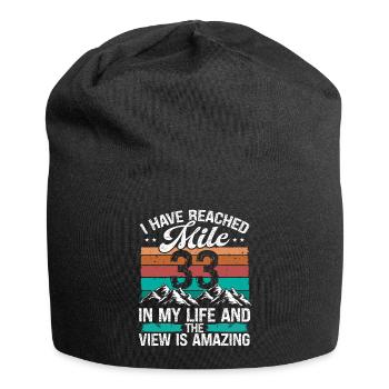 33 Year Old Hiker Mountains Hiking 33 Birthday - Jersey-Beanie - Schwarz - Vorne