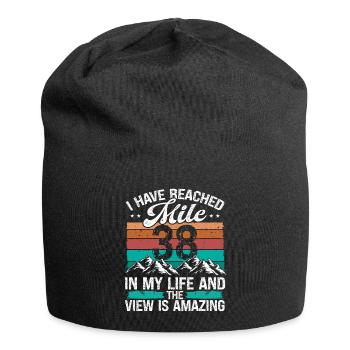 38 Year Old Hiker Mountains Hiking 38 Birthday - Jersey-Beanie - Schwarz - Vorne