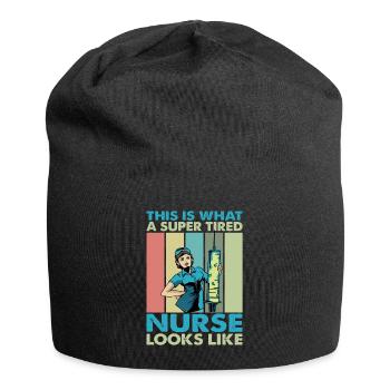 Voici à quoi ressemble une infirmière super fatiguée - Bonnet en jersey - noir - Devant