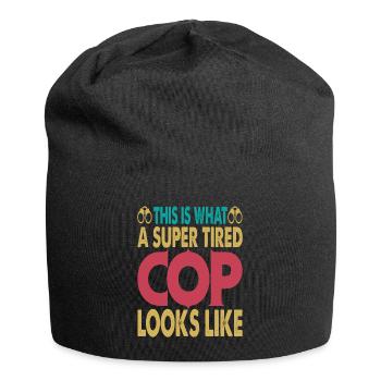 Voici à quoi ressemble un flic super fatigué - Bonnet en jersey - noir - Devant