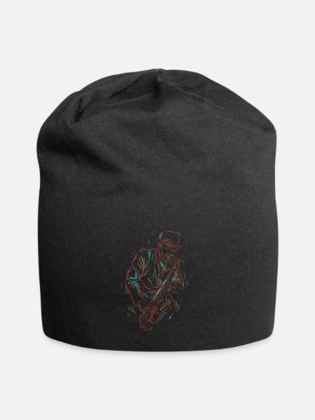 Saxofoon Jazz - Jersey-Beanie - zwart