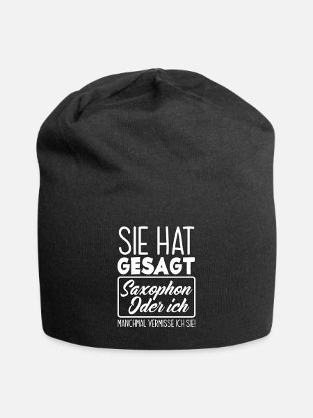 Lustiges Saxophon Spieler Saxophonist Geschenk - Jersey-Beanie - Schwarz