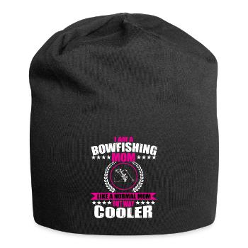 Bogenfischender Mama - Jersey-Beanie - Schwarz - Vorne