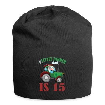 Naissance Né 15 ans Agriculteur Tracteur de vache - Bonnet en jersey - noir - Devant
