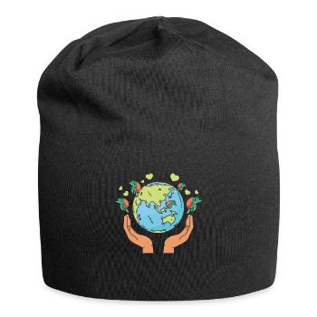 Erde Schildkrötenherzen Umwelt Erde Tag - Jersey-Beanie - Schwarz - Vorne