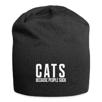 Les chats parce que les gens sont nuls - Bonnet en jersey - noir - Devant