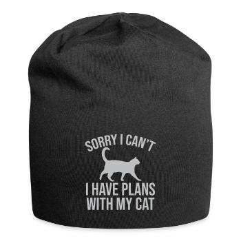 Sorry I Cant I Have Plans With My Cat - Jersey-Beanie - Schwarz - Vorne
