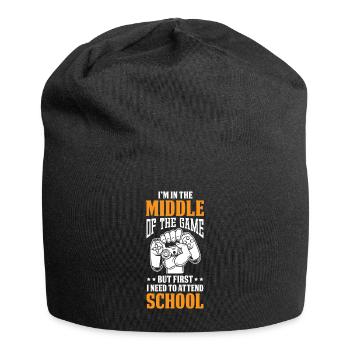 Les enfants retournent à l’école au milieu du jeu Assister - Bonnet en jersey - noir - Devant