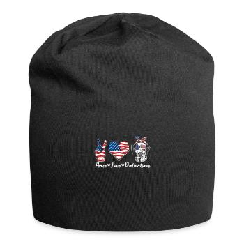 Peace Love Dalmatian - pet lover - Jersey Beanie - black - Front