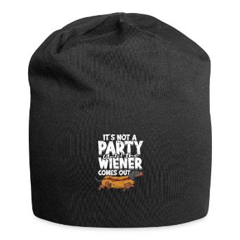 It's not a party until the wiener comes out - - Jersey Beanie - black - Front