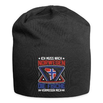 Norwegen Angeltrip Angeltour Geschenk Fisch - Jersey-Beanie - Schwarz - Vorne