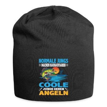 Normale Jungs machen Hausaufgaben coole Jungs - Jersey-Beanie - Schwarz - Vorne