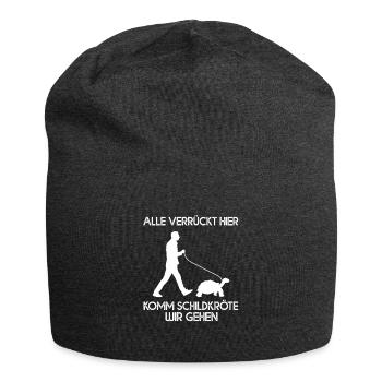 Alle Verrückt Hier Komm Schildkröte Wir Gehen - Jersey-Beanie - Anthrazit - Vorne