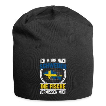 Schweden Angeltrip Fische Geschenk - Jersey-Beanie - Schwarz - Vorne