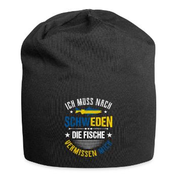 Schweden Angeltrip Angeltour Geschenk - Jersey-Beanie - Schwarz - Vorne