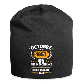 Cadeau D'anniversaire Rétro 65 Ans Septembre 1957 - Bonnet en jersey - noir - Devant