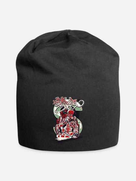 Hip Hop Raver Sprühgerät - Jersey-Beanie - Schwarz