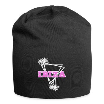 Ibiza Sommer Sonne Strand Meer Palmen Urlaub - Jersey-Beanie - Schwarz - Vorne