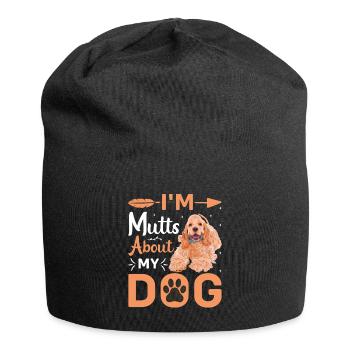 I Am Mutts About Dog Cocker Spaniel - Jersey Beanie - black - Front