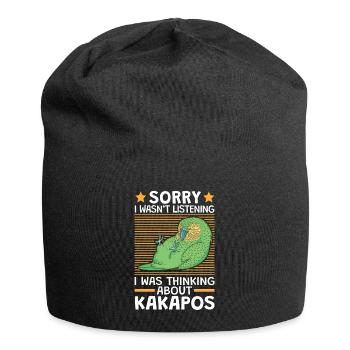 I thought of Kakapos flightless parrot - Jersey Beanie - black - Front