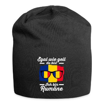 Rumäne Rumänisches Rumänien - Jersey-Beanie - Schwarz - Vorne