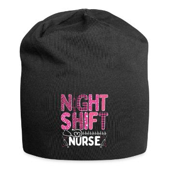 Nurse Appreciation Night Shift Nursing RN CNA - Jersey Beanie - black - Front