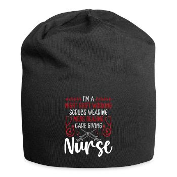 Infirmière de nuit Travaillant infirmier INFIRMIER IA AIIC - Bonnet en jersey - noir - Devant