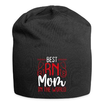 Nurse Best RN Work Mom CNA Mothers Day Nursing - Jersey Beanie - black - Front