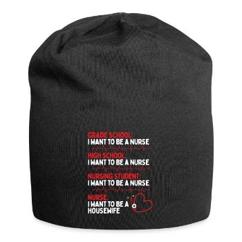 Nurse Nursing School Graduation Funny RN CNA - Jersey Beanie - black - Front