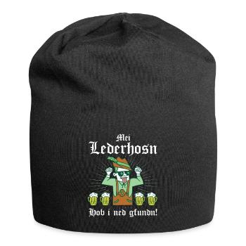 Mei Lederhosn hob i ned gfundn - Jersey-Beanie - Schwarz - Vorne