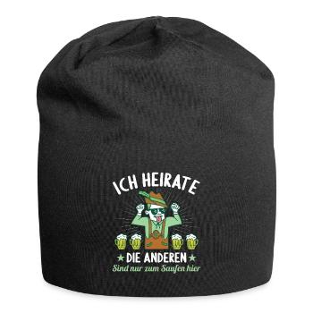 Ich Heirate die anderen Saufen nur JGA Party - Jersey-Beanie - Schwarz - Vorne