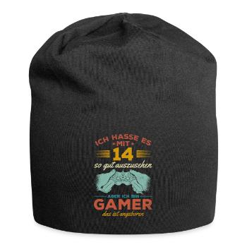 Video Gaming 14. Geburtstag Zocken 14 Jahre Video - Jersey-Beanie - Schwarz - Vorne