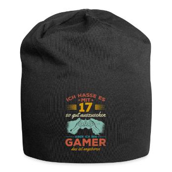 Video Gaming 17 Geburtstag Zocken 17 Jahre Video - Jersey-Beanie - Schwarz - Vorne