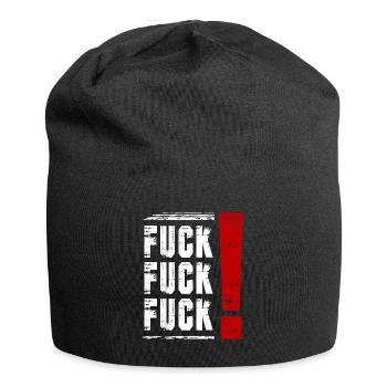 FUCK FUCK FUCK Sayings Statement - Jersey Beanie - black - Front