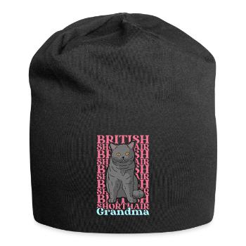 British Shorthair Grandma Cat Mom Cadeau - Bonnet en jersey - noir - Devant