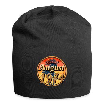 Year of construction 1974 in August - Jersey Beanie - black - Front