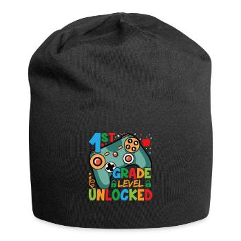 Level des 1. Jahres freigeschaltet - Jersey-Beanie - Schwarz - Vorne
