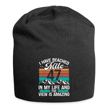 47 Year Old Hiker Mountains Hiking 47 Birthday - Jersey-Beanie - Schwarz - Vorne