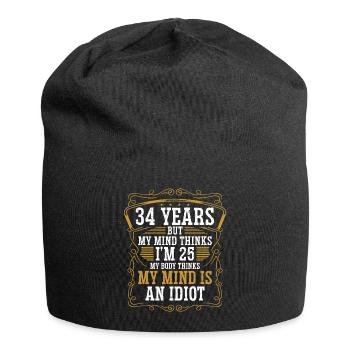 34 Year Old Funny Birthday Idea Humor 34 Birthday - Jersey Beanie - black - Front