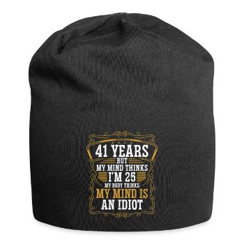 41 Year Old Funny Birthday Idea Humor 41 Birthday - Jersey Beanie - black - Front