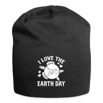 Environment Turtle Earth Turtle Lover I love the day - Jersey Beanie - black - Front