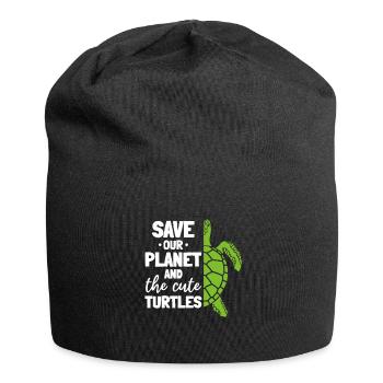 Turtle Environment: Save Our Planet and - Jersey Beanie - black - Front