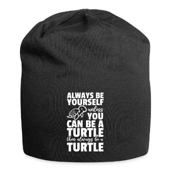 Funny Turtle — Always be yourself, except - Jersey Beanie - black - Front