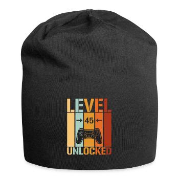 45th Birthday Level 45 unlocked - Jersey Beanie - black - Front