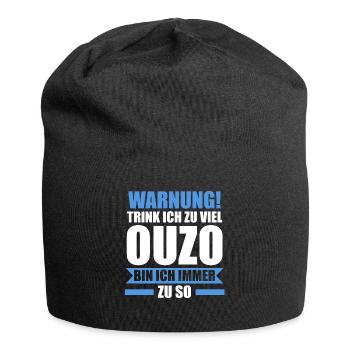 Saufspruch Griechenland Ouzo - Jersey-Beanie - Schwarz - Vorne